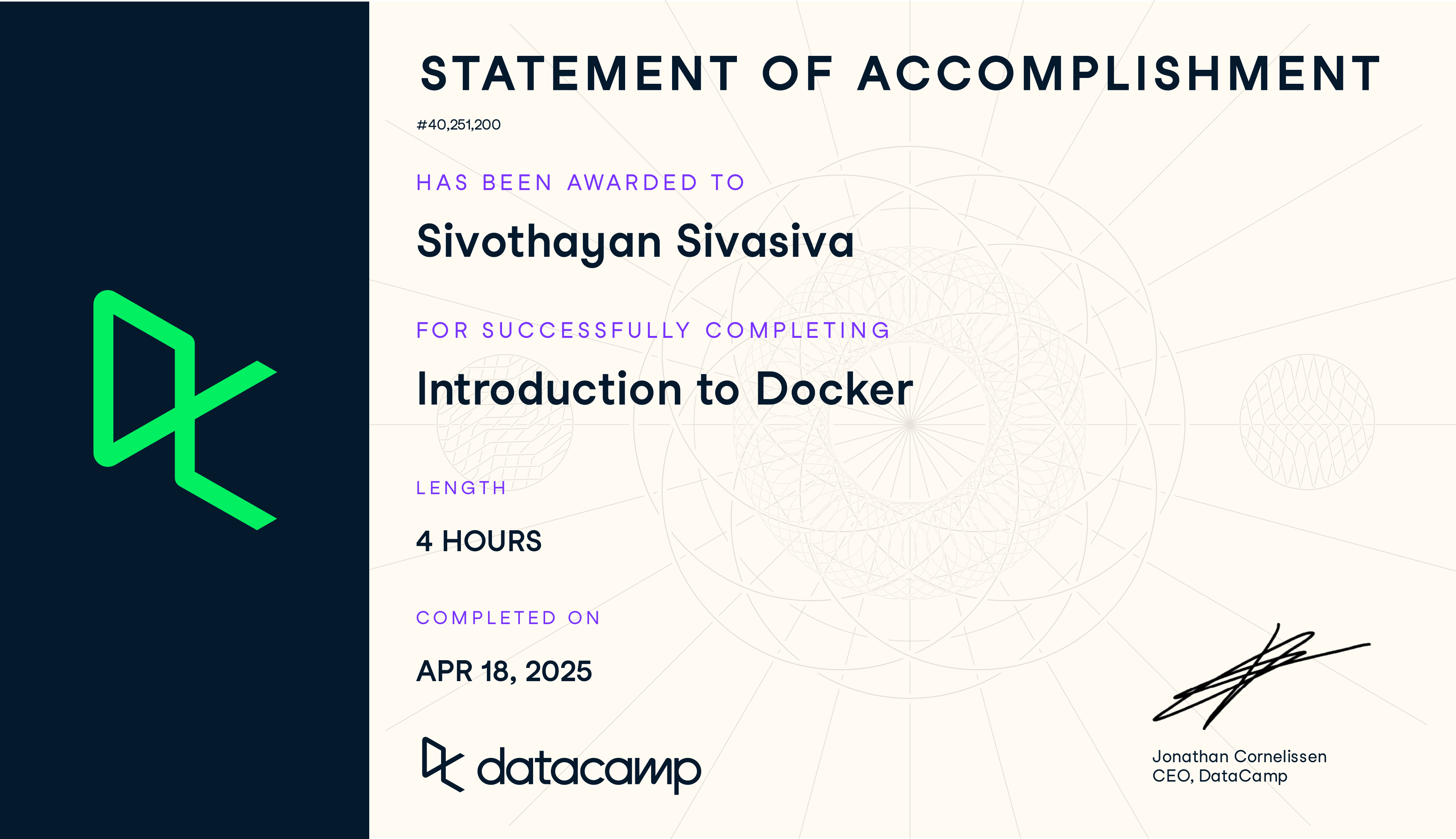 Preview of Introduction to Docker certificate